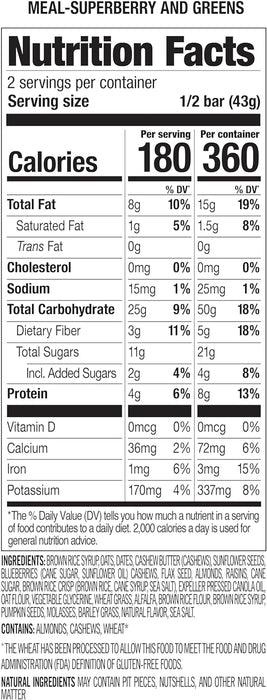 Probar  Meal Bar Superberry And Greens   3 Oz