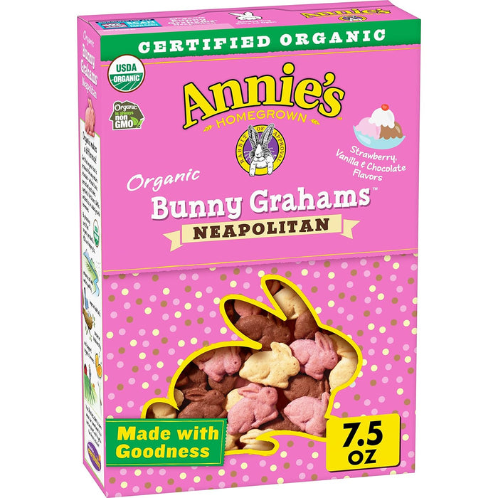 Annie'S Homegrown  Organic Neapolitan Bunny Grahams  7.5 Oz