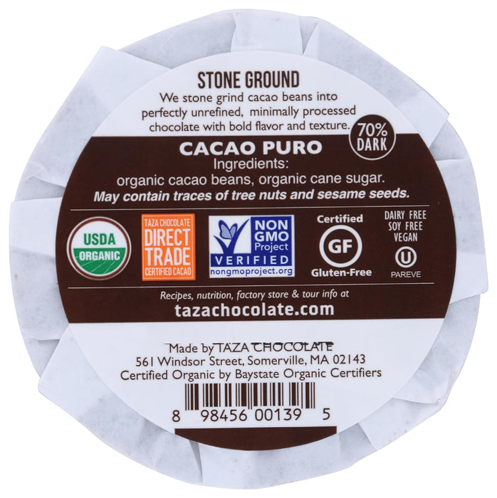 Taza Chocolate Organic Mexicano Disc Dark Cacao Puro 2.7 Oz