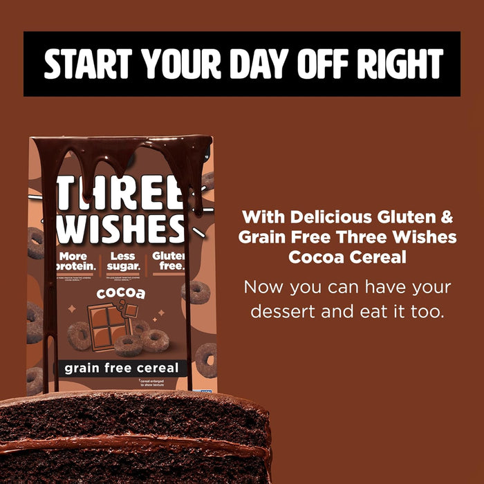 Three Wishes  Cereal Cocoa Chocolate Gluten Free Box   8.6 Oz