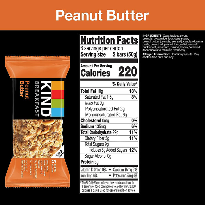 Kind Bar Brkfst Peanut Btr 6-1.76 Oz