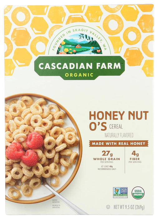 Cascadian Farm  Organic Cereal Honey Nut Os   9.5 Oz