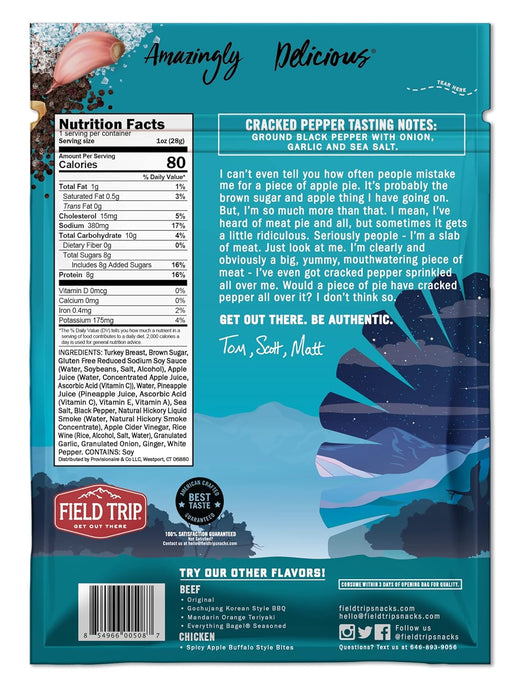 Field Trip Turkey Jerky Cracked Pepper 1 oz