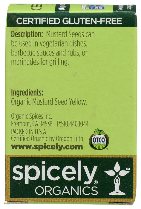 Spicely Organics  Organic Mustard Seed Yellow  .45 Oz