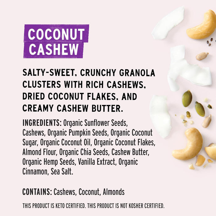 Purely Elizabeth  Coconut Cashew Grain Free Keto Granola Clusters   8 Oz