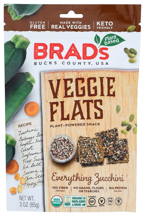 Brads Plant Based  Organic Veggie Flats Everything Zucchini  3 Oz