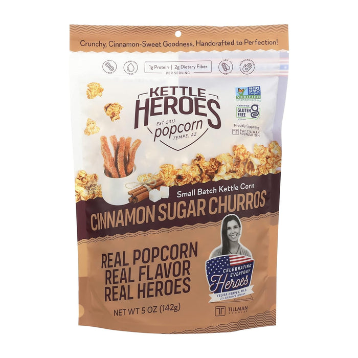 Kettle Heroes Artisan Popcorn  Cinnamon Sugar Churro Popcorn  5 Oz