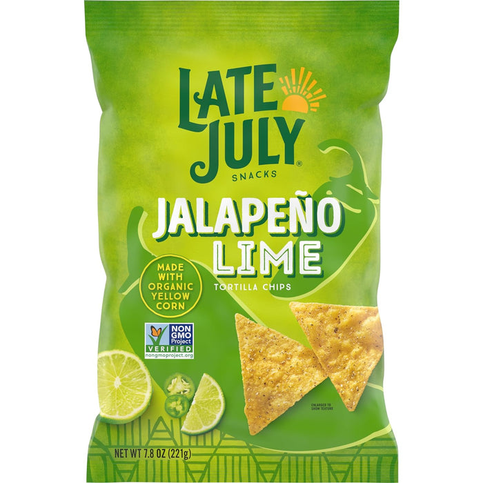 Late July  Tortilla Chips Made With Organic Yellow Corn Jalapeno Lime  7.8 Oz