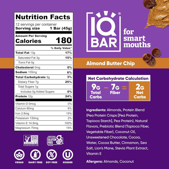 Iq Bar  Almond Butter Cup   1.6 Oz