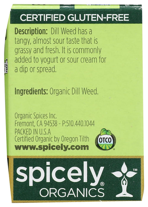 Spicely Organics  Organic Dill Weed  .1 Oz