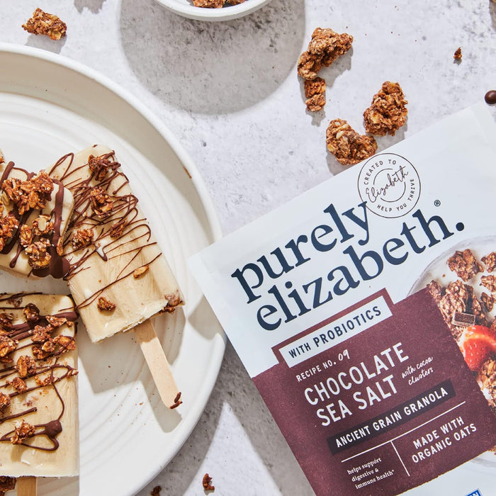 Purely Elizabeth  Granola Chocolate Sea Salt Probiotic Pouch   8 Oz