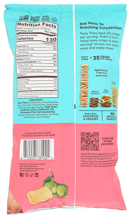 Biena  Tasty Thins Chickpea And Veggies Crisps Sea Salt  4 Oz
