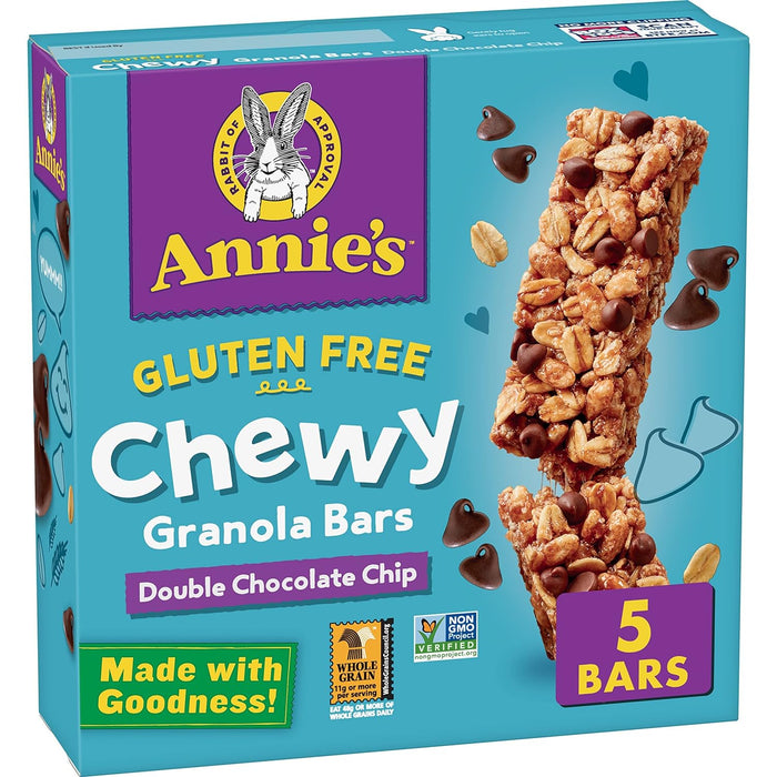 Annie'S Homegrown  Granola Bars Chewy Double Chocolate Chip   5/.98 Oz