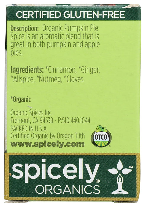 Spicely Organics  Organic Seasoning Pumpkin Pie Spice  .35 Oz
