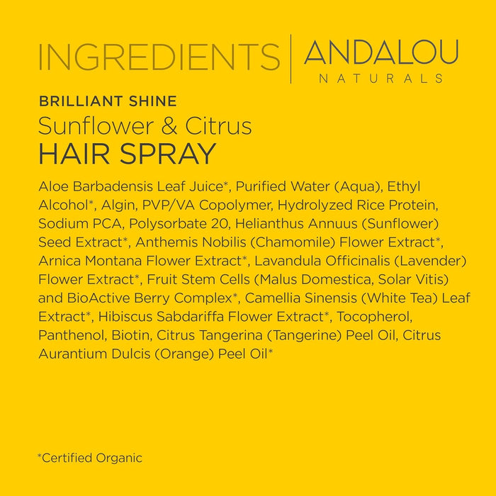 Andalou Naturals Perfect Hold Hair Spray Sunflower And Citrus 8.2 Oz