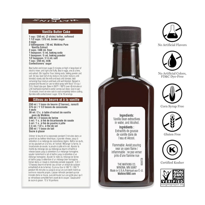 Watkins  Madagascar Bourbon Pure Vanilla Extract  1 Each  2 Oz