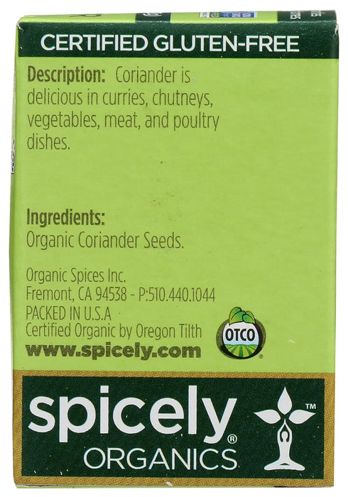 Spicely Organics  Organic Coriander Seed  .3 Oz