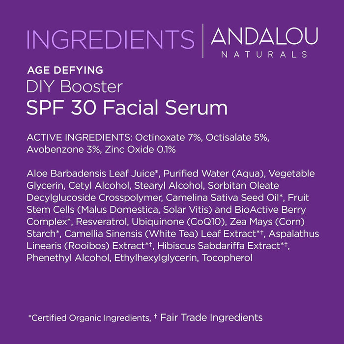 Andalou Naturals Age Defying Facial Serum Spf 30 Unscented 1 Each 2 Oz