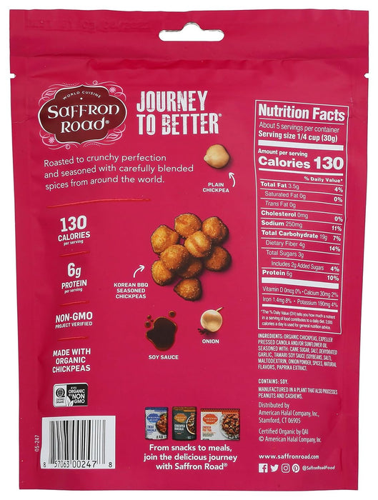 Saffron Road  Crunchy Chickpeas Korean Bbq  6 Oz