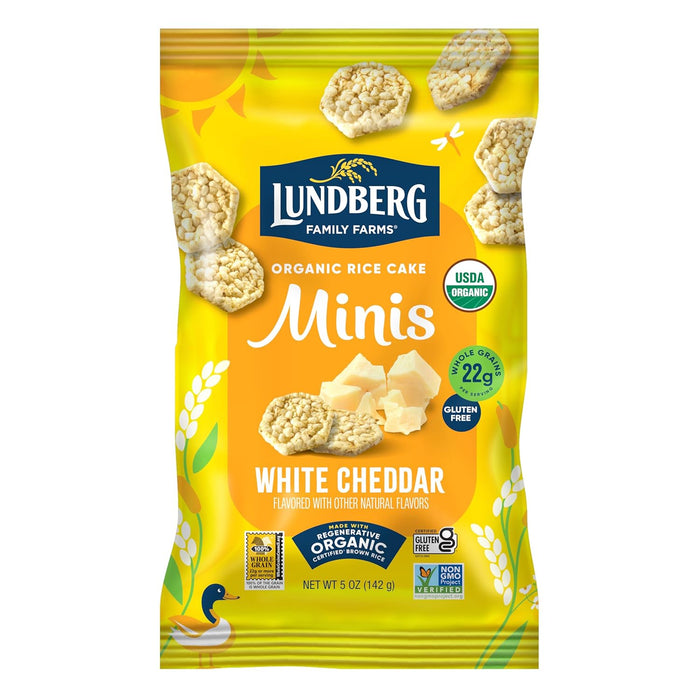 Lundberg Family Farms  Organic Rice Cake Minis White Cheddar  5 Oz