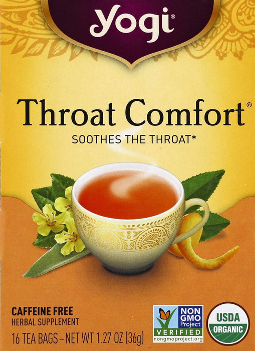 Yogi  Organic Throat Comfort Herbal Tea Caffeine Free 1 Tea Bags  16 Bag