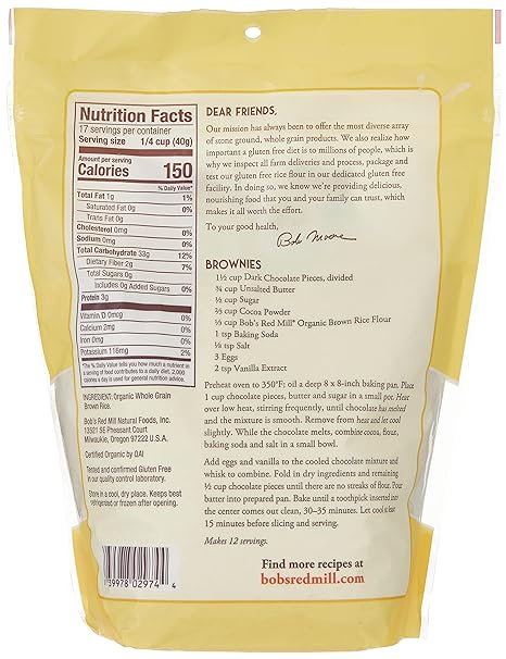 Bob'S Red Mill  Flour Rice Brown   24 Oz