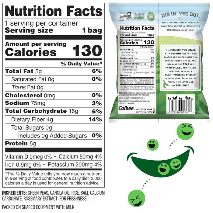 Calbee  Green Pea Crisps Lightly Salted  1 Oz