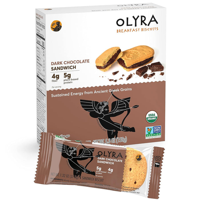 Olyra  Breakfast Biscuit Dark Chocolate Sandwich   5.3 Oz