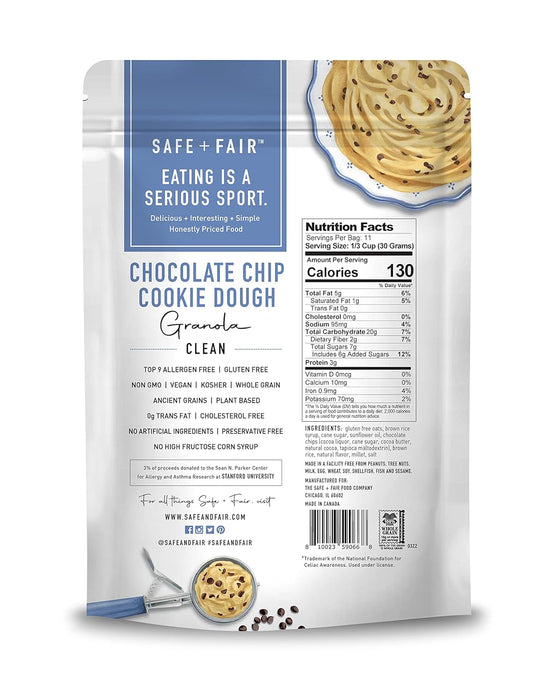 The Safe + Fair Food Company Granola Chocolate Chip Cookie Dough 12 OZ