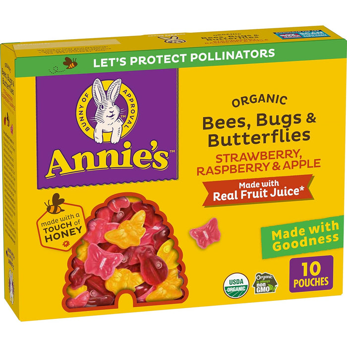 Annie's Homegrown Organic Bees Bugs Fruit Flavored Snacks 7 oz