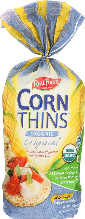 Real Foods  Organic Original Corn Thins  5.3 Oz