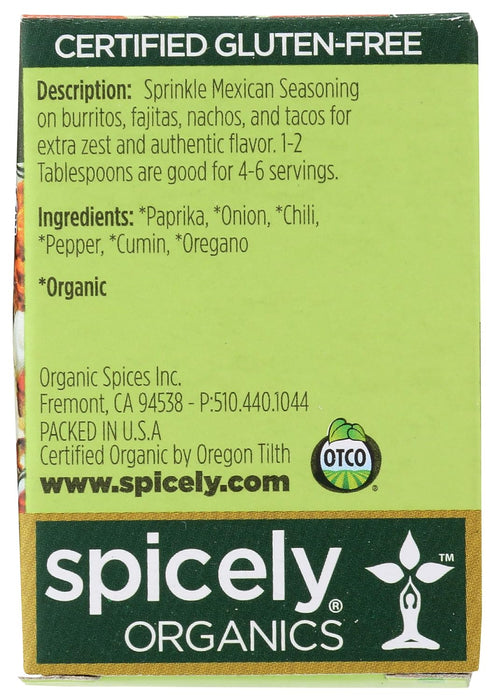 Spicely Organics  Organic Mexican Seasoning  .5 Oz