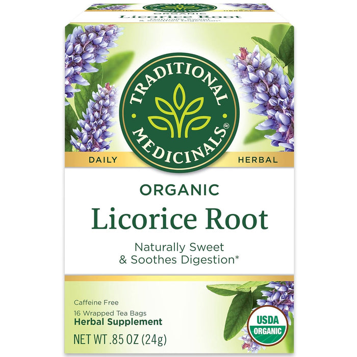 Traditional Medicinals  Organic Licorice Root Herbal Tea  Tea Bags  16 Bag