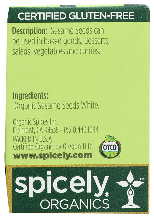 Spicely Organics  Organic Sesame Seed White  .45 Oz