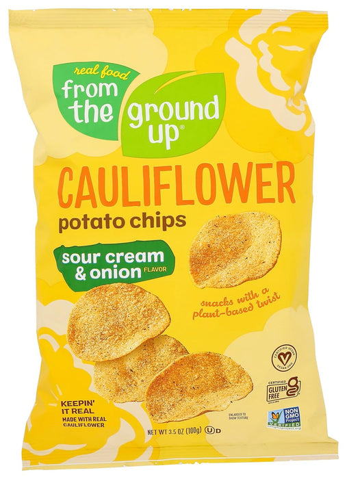 From The Ground Up  Sour Cream & Onion Cauliflower Chips  3.5 Oz