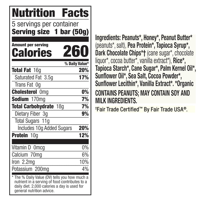 Cascadian Farm  Organic Peanut Butter Chocolate Chip Protein Bars  8.85 Oz