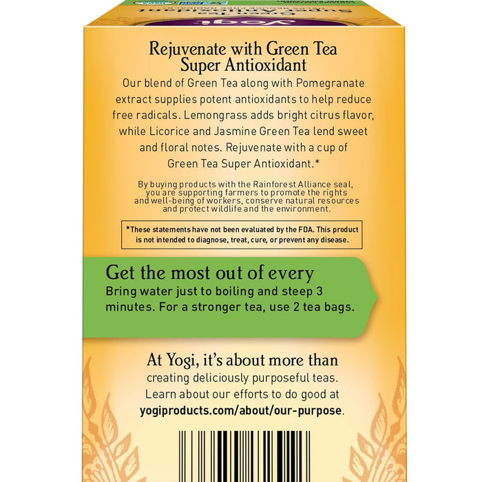 Yogi  Green Tea Super Anti Oxidant 1 Tea Bags  16 Bag