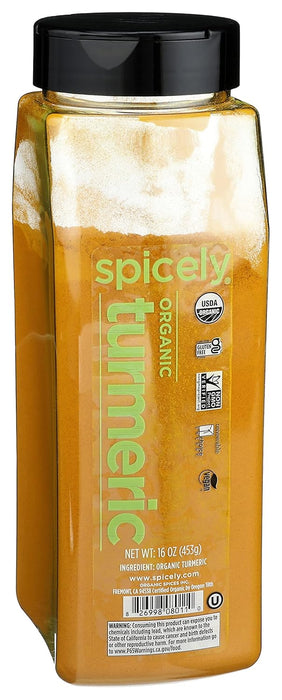 Spicely Organics  Turmeric Club Size Certified Gluten Free  16 Oz