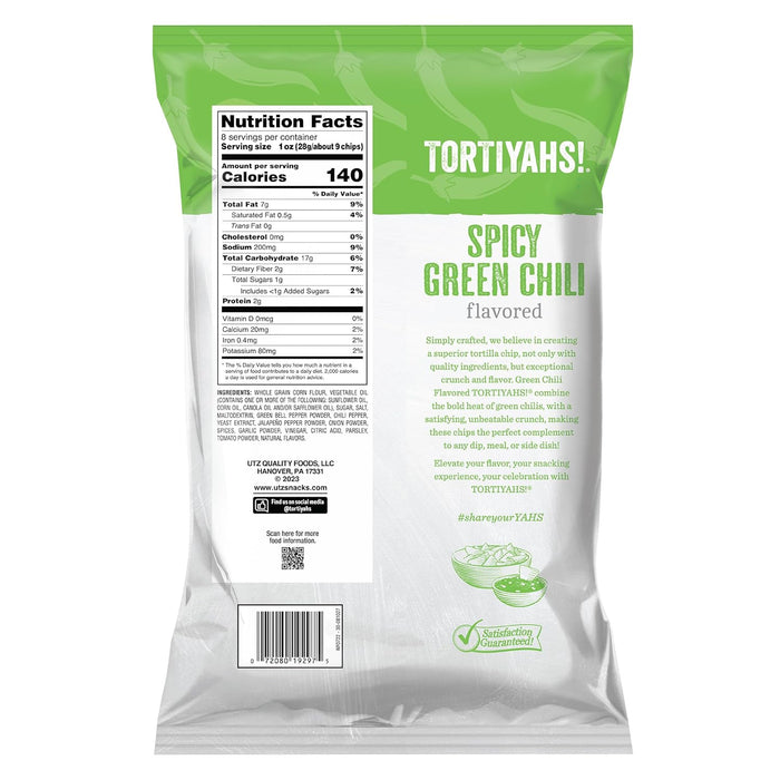 Tortilla Chips; Spicy Green Chili