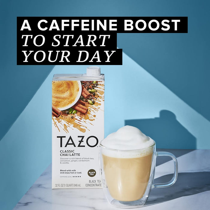 Tazo  Chai Classic Latte With Spices & Vanilla Black Tea Concentrate  32 Fl Oz