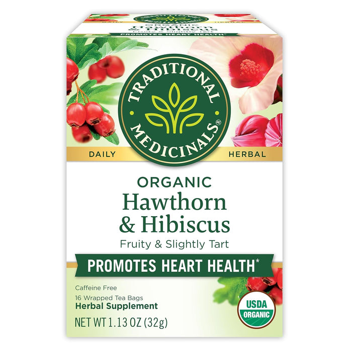 Traditional Medicinals  Organic Heart Tea Hawthorn With Hibiscus  16 Bag