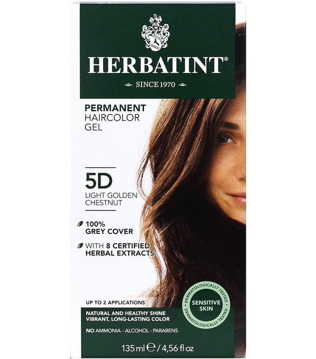 Herbatint Permanent Haircolour Gel 5D Light Golden Chestnut 4 Oz