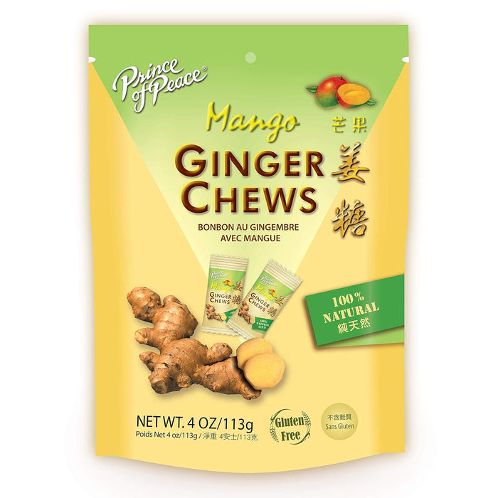 Prince Of Peace Ginger Chews Mango  1 Each 4 oz