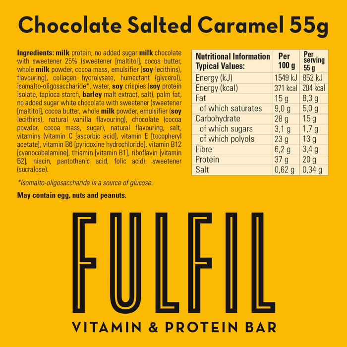 Fulfil  Vitamin And Protein Bar Chocolate Salted Caramel   1.41 Oz