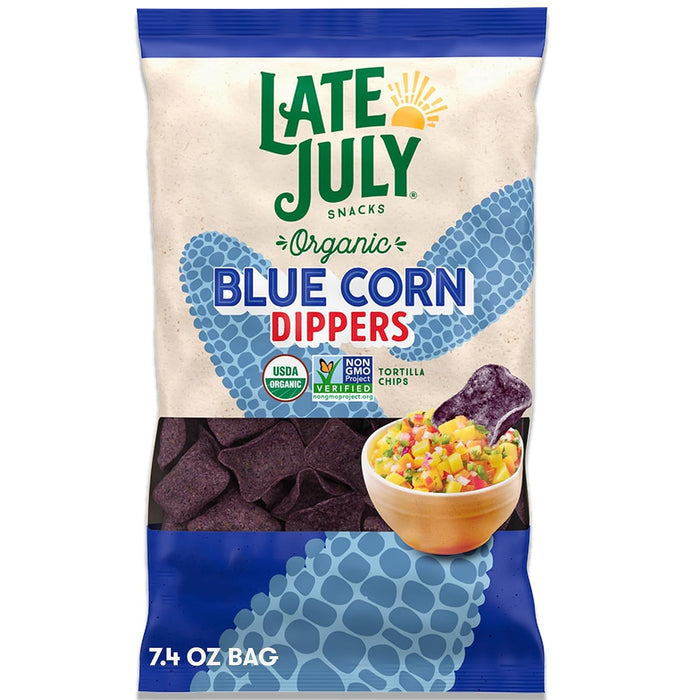 Late July  Organic Blue Corn Dippers Tortilla Chips  7.4 Oz