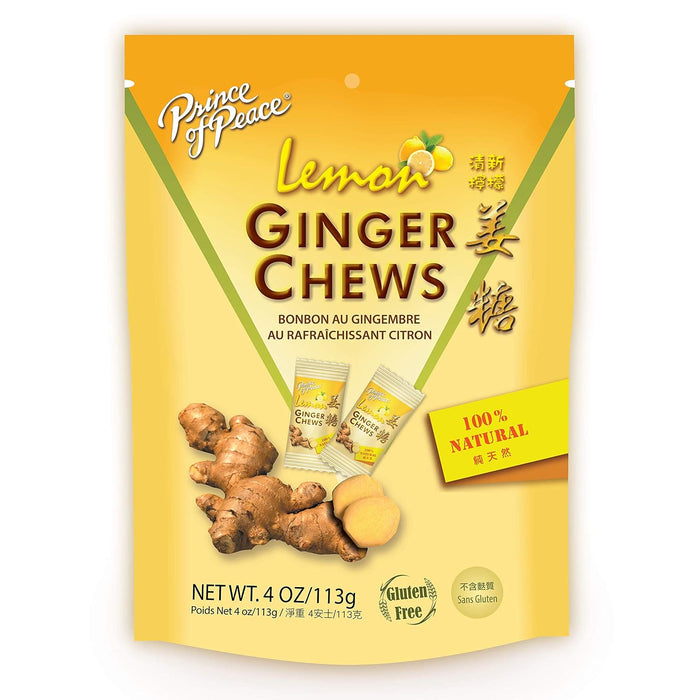 Prince Of Peace  Ginger Chews Lemon  1 Each  4 oz