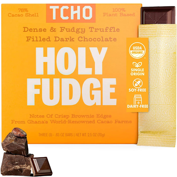 Tcho Chocolate Organic Tcho Holy Fudge Chocolate Bar 2.5 Oz