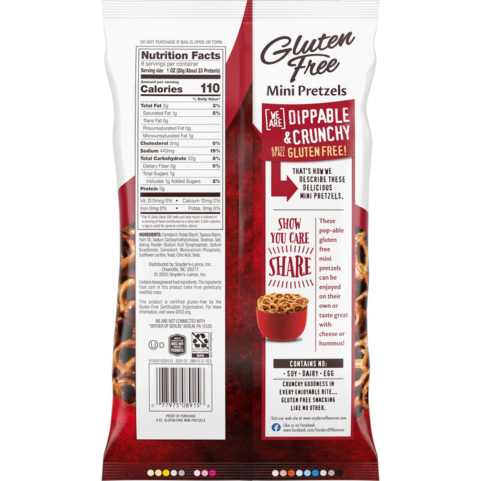 Snyder'S Of Hanover  Mini Pretzels Gluten Free  8 Oz