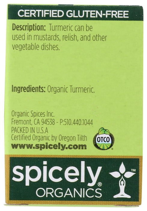 Spicely Organics  Organic Turmeric  .45 Oz