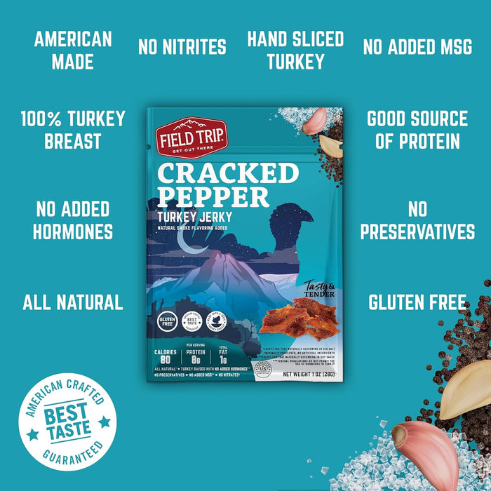 Field Trip Turkey Jerky Cracked Pepper 1 oz